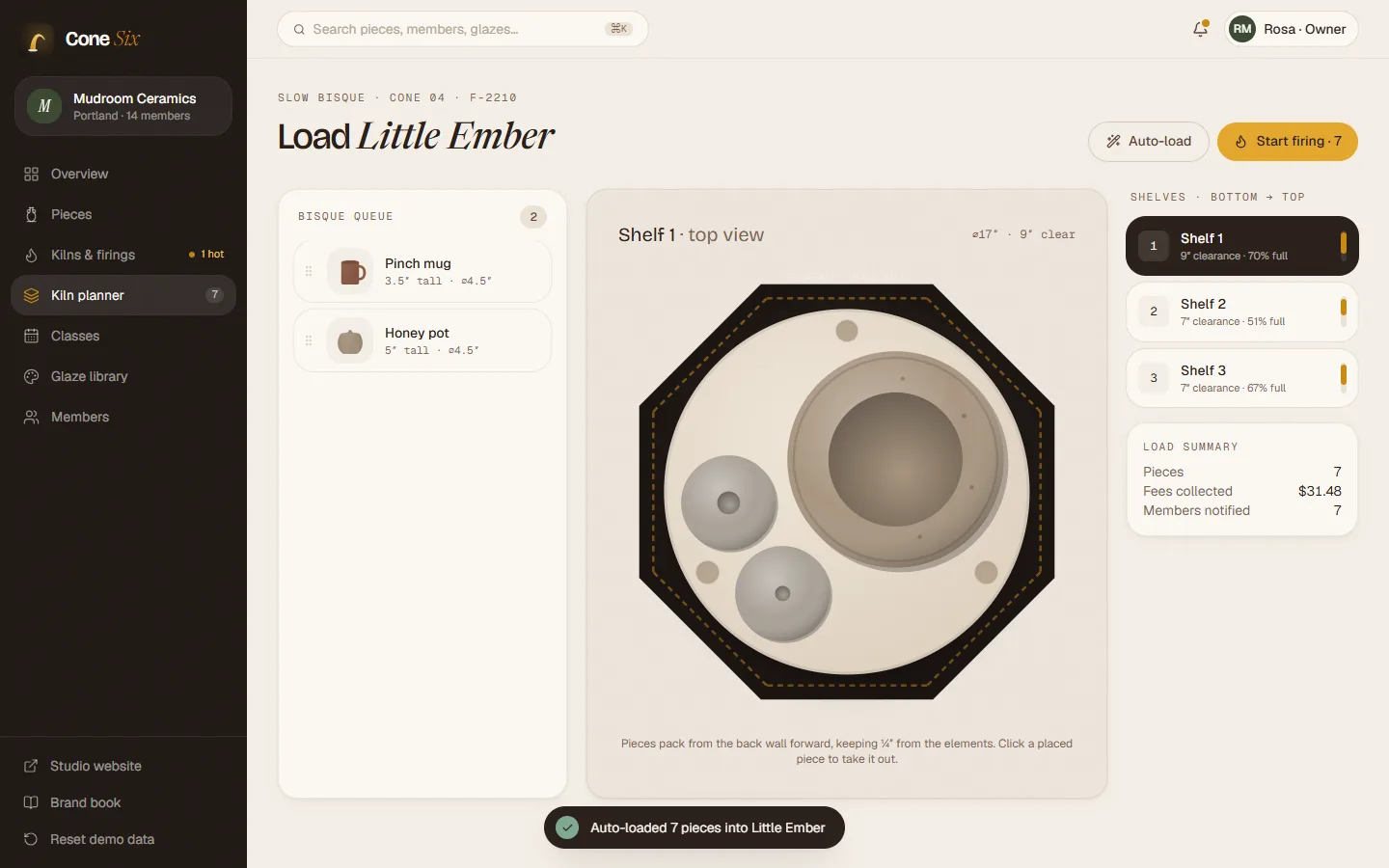 Kiln planner