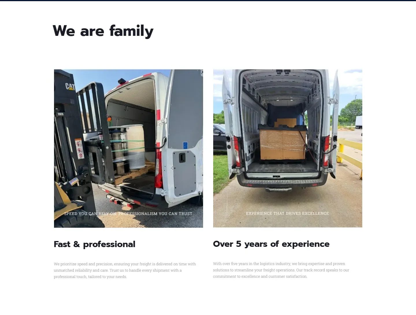 We are family: real photos of loaded sprinter vans