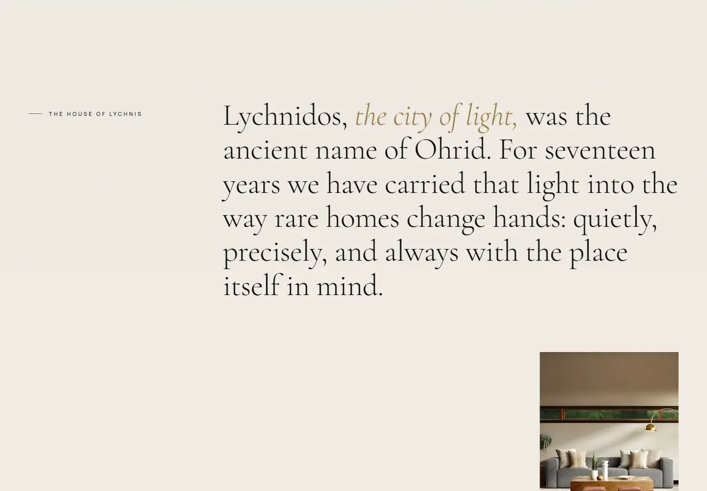 The House of Lychnis introduction with founder note and key figures