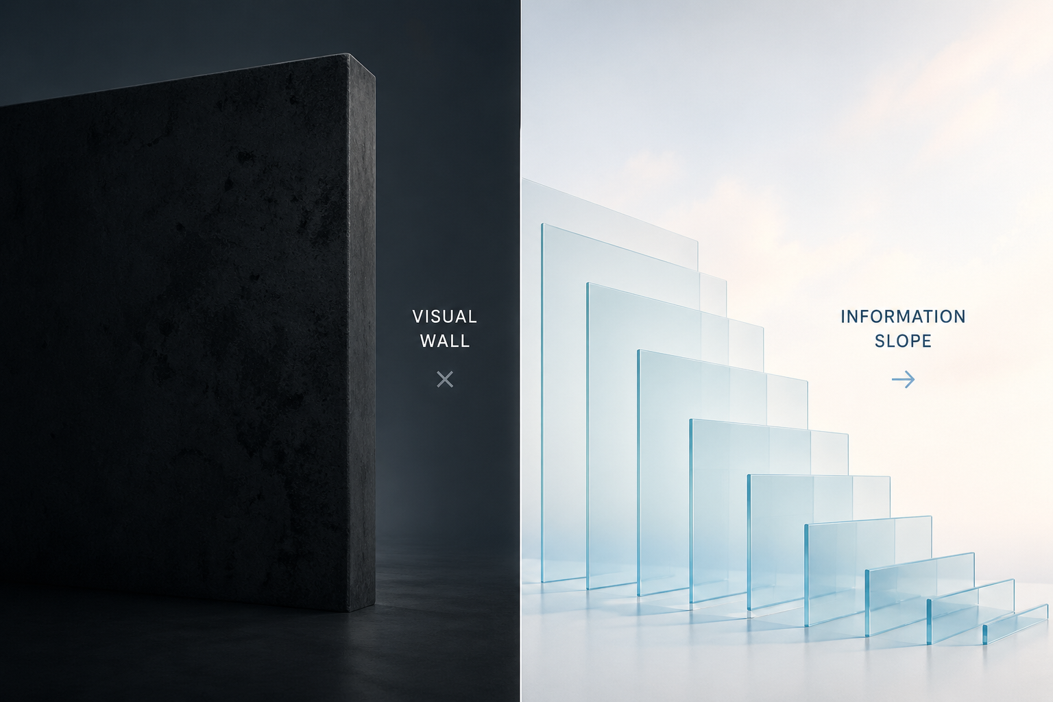 Visual wall vs. Information slope